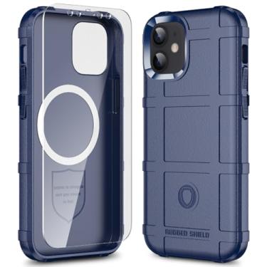 Imagem de LABILUS Rugged Shield Capa protetora tática magnética à prova de quedas de 2,4 m TPU grossa para MagSafe compatível com iPhone 12 mini (5,4 polegadas) - azul marinho