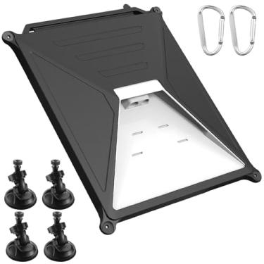 Imagem de Pangda Capa protetora de silicone compatível com mini prato Starlink com 4 ventosas, 2 mosquetões, capa resistente ao clima à prova de choque e kit de montagem para trailer, barco, teto de carro