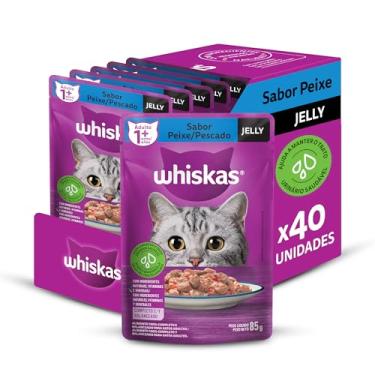 Imagem de Pack Ração Úmida Whiskas Sachê Peixe Jelly para Gatos Adultos 85 g - 40 unidades