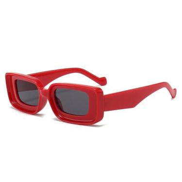 Imagem de Óculos de Sol Feminino Candy Color Masculino Punk para Esportes ao Ar Livre, Corrida e Ciclismo, Vermelho e Cinza