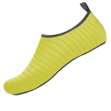 Imagem de Sapatos aquáticos para mulheres e homens, meias aquáticas portáteis sem cadarço, praia, natação, ioga, para uso ao ar livre, verão, piscina, Amarelo, 9.5-10 Women/8.5-9 Men