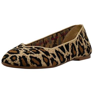 Imagem de Skechers Cleo – Claw-Some – Skimmer de malha com estampa de leopardo, Natural, 38