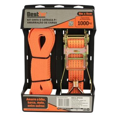 Imagem de Cinta Com Catraca P/Amarração De Carga Cap. 1000 Kg Bestfer