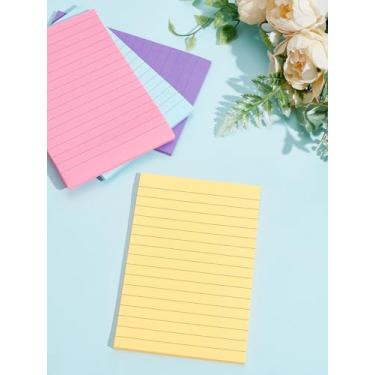Imagem de 200 folhas de bloco de notas adesivas de papel, bloco de notas retangulares de cores mistas, notas autoadesivas para casa, escritório, negócios, estudantes, lousa e escrita, material de escrita, 149 ~