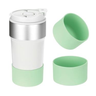 Imagem de Bota de silicone para garrafa de água 680 g, 2 peças de mangas protetoras antiderrapantes para garrafas de água, capa inferior para acessórios de garrafas de água, verde