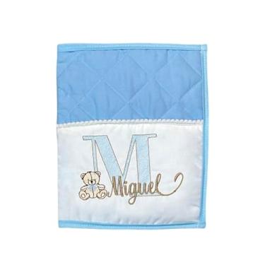 Imagem de Porta Fraldas Bordado Personalizado Lenço Umedecido Bebê (Azul)