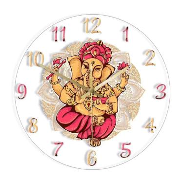 Imagem de Relógio de parede Ganesh de 12 polegadas com design acrílico silencioso e sem tique-taque