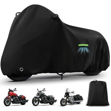 Imagem de Capa de motocicleta à prova d'água para Yamaha R1 R3 R6 R7 R9, resistente ao ar livre, sol, chuva, neve, UV, poeira, proteção para todos os climas, capa de motocicleta com forro de algodão macio e