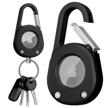 Imagem de Meiyasy Capa para porta-chaves AirTag, janela transparente protetora à prova d'água com trava segura, chaveiro de carro resistente para Apple AirTag (preto)