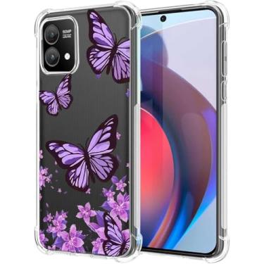 Imagem de FollmeAir Capa para Moto G Stylus 5G 2023, Slim Flexível TPU para Meninas Mulheres Airbag Amortecedor Borracha Amortecedor Capa de Silicone Macio Apto para Motorola Moto G Stylus 2023 5G (Borboleta