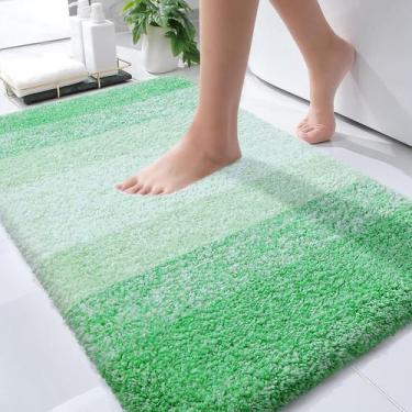 Imagem de Tapete de banho OLANLY Extra Soft Absorvente Microfibra Verde 50x76cm