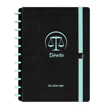 Imagem de Caderno De Disco Iscool Inteligente Personalizado 80 Folhas Profissões Preto Verde Oceano Direito Grande G