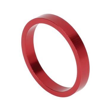 Imagem de VekAuto Espaçador de fone de ouvido de bicicleta, 5 mm MTB, arruela de garfo universal para garfo de haste frontal de 3,8 cm, liga de alumínio sem rosca, vermelho