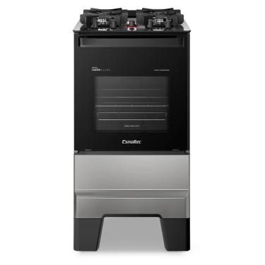 Imagem de Fogão A Gás Mesa De Vidro Forno 50L Esmaltec Ideal Master Glass Inox 4 Bocas Bivolt