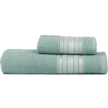Imagem de Jogo De Toalhas Banho E Rosto Rubi 280g-m² 98% Algodão Atlântica Mar M
