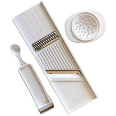 Imagem de Kit Descascador Boleador Cortador e Ralador Frutas Legumes 4 em 1 Manual Pratico Durável Protetor de Dedos Facilmente Lavável