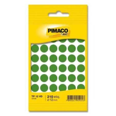 Imagem de Etiqueta Pimaco TP 12 Redonda Verde com 210 unidades