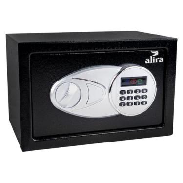Imagem de Cofre Digital Eletrônico Aço Senha E Chave 30x20x20 Alira Home MR-BX-0