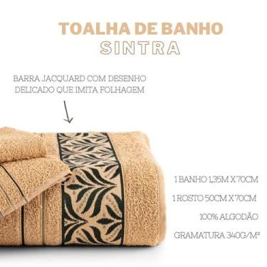 Imagem de Jogo de Toalha Simples 2 Pçs Banho e Rosto Sintra - Ofertas Premiere