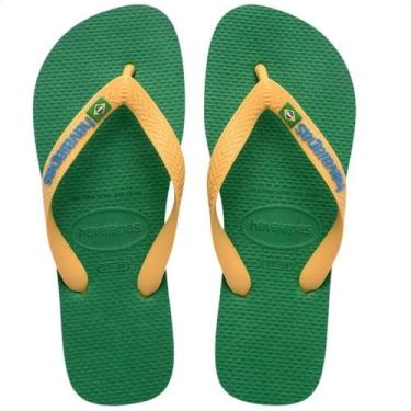 Imagem de CHINELO HAVAIANAS BRASIL LOGO VERDE AMARELO 45/46