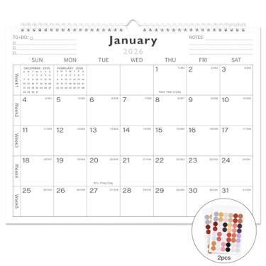 Imagem de Lbylyhxc Calendário 2026 – Inclui calendário de parede mensal de janeiro de 2026 a junho de 2027-18 2027, 36 x 29 cm. Papel grosso com datas julianas e bloco para presentes de ano novo e Natal