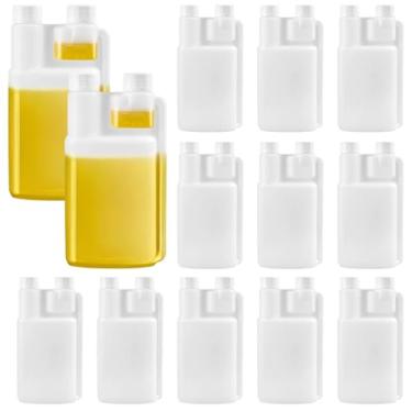Imagem de Pacote com 12 frascos de plástico de pescoço duplo, 500 ml + garrafas de 30 ml, fortes e portáteis para bebidas alcoólicas e muito mais