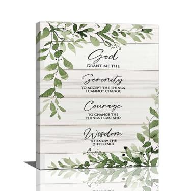 Imagem de Viorise Arte de parede de oração serenidade versículo bíblico cristão decoração de parede escritura religiosa tela imagens pintura arte decoração para banheiro quarto sala de estar escritório 40.6 cm
