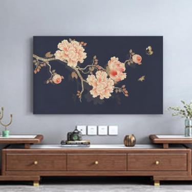 Imagem de Capa protetora contra poeira para TV interna de 32 a 65 polegadas extensível para televisões/computador, protetor de tela universal LCD/LED, quarto, sala de estar, arte decorativa-flor2||81 cm