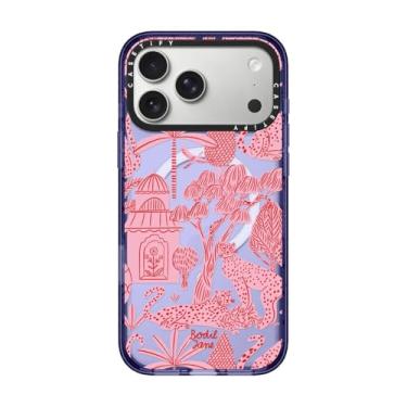 Imagem de CASETiFY Capa Impact para iPhone 17 Pro Max [fina/compatível com Magsafe/2,5 m. Proteção contra quedas de grau militar 4X] - Cheetah Paradise Pink - Azul suave