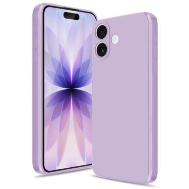 Imagem de Btstring Capa para iPhone 17, capa de silicone macio com proteção de câmera atualizada, capa fina à prova de choque com forro de microfibra antiarranhões, roxa