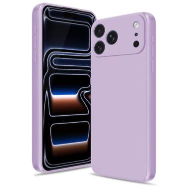 Imagem de Btstring Capa para iPhone 17 Pro Max, capa de silicone macio com proteção de câmera atualizada, capa fina à prova de choque com forro de microfibra antiarranhões, roxa