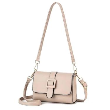 Imagem de Bolsa Feminina de Couro Macio - Alças duplas ajustáveis (Ombro/Crossbody), Multiuso para Dia a Dia, Festas e Viagense Couro Macio (khaki)