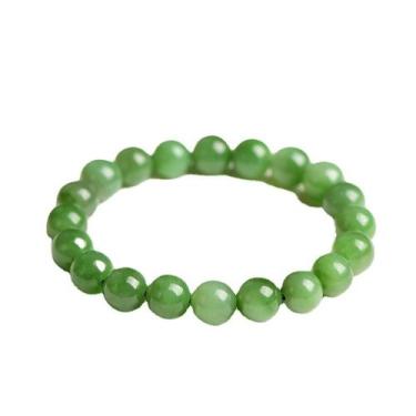 Imagem de Pulseira de miçangas de jaspe verde natural de 8 mm para mulheres e ho