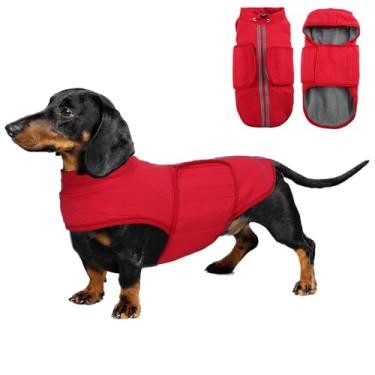 Imagem de Jaquetas para cães médios, casaco de inverno para cães, jaqueta para animais de estimação pequenos, casacos impermeáveis para filhotes grandes, colete quente de lã para neve fria Perros Dachshund