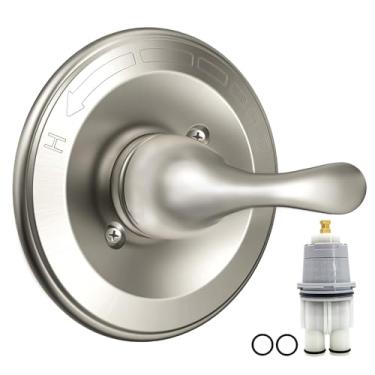 Imagem de iMRCMW Substituição para Classic 13/14 Series T13020 Kit de acabamento de função única, alça de chuveiro com cartucho compatível com válvula de chuveiro Delta série R10000, níquel escovado