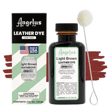 Imagem de Angelus Tintura de couro – Tintura de couro flexível para sapatos, botas, bolsas, artesanato, móveis e mais 85 g (marrom claro)