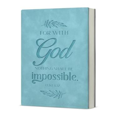 Imagem de KSFFWQIN Caderno cristão diário escritura com Deus Nothing Shall Be Impossible diário versículo bíblico caderno presentes religiosos para mulheres homens