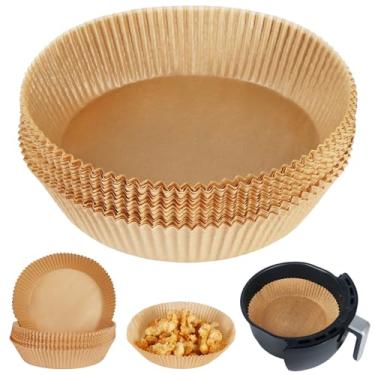 Imagem de BYKITCHEN Papel de pergaminho Air Fryer, conjunto de 100, forros redondos de 16 cm, papel de filtro antiaderente para fritadeira a ar, acessórios para fritadeira a ar, compatível com Ninja, Chefman Air Fryer e mais