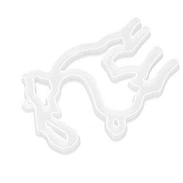 Imagem de ZJchao Molde de Silicone de Natal, Decorações de árvore de Natal de Resina Diy Com 6 Formas Lua Estrela Sino Papai Noel Elk, para Decoração de Mesa de Carro (Tag da série de Natal-Elk)