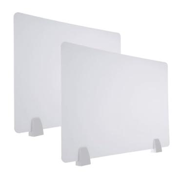Imagem de PATIKIL Divisória de mesa de 40 x 60 cm, 2 conjuntos de painéis de privacidade de mesa de acrílico para escritório, divisórias de teste de mesa, painel portátil, protetor contra espirros para pia de