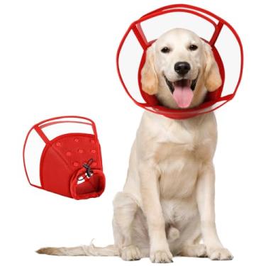 Imagem de Kuoser Coleira de cone para cães com acolchoamento macio para parar de lamber, cones macios ajustáveis para cães extragrandes após a cirurgia, coleira de recuperação respirável para animais de