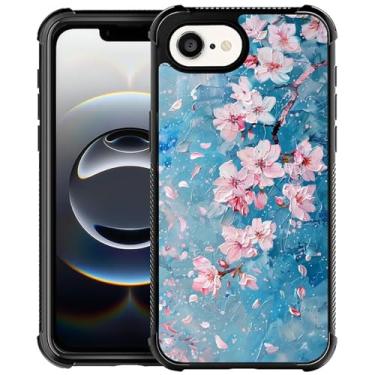 Imagem de WANKBLC Capa para iPhone 16e, proteção à prova de choque para homens mulheres antiderrapante para iPhone 16e estilo aquarela flor de cerejeira padrão louco