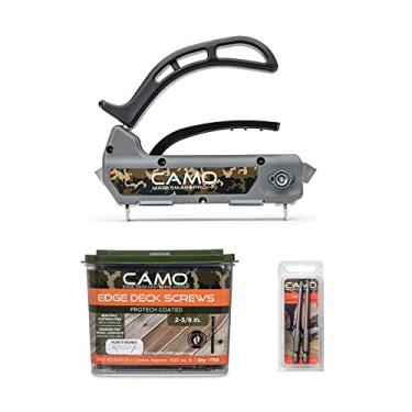 Imagem de CAMO Kit Pro-X1 da Marksman, ferramenta de deck, parafusos e pontas de borda 1750, instalação de fixação de borda, espaçamento de 1/16", serve para decks de madeira de 14 cm (0345002)