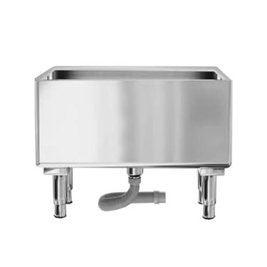 Imagem de TRGCJGH Pia de esfregão de piso comercial, balde de esfregão utilitário de aço inoxidável, pia de lavanderia para cozinha/negócios/garagens (tamanho: 110 x 40 cm, cor: prata)