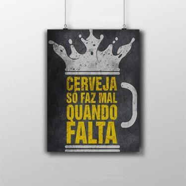 Imagem de Placa Decorativa 20X30Cm Cerveja Só Faz Mal Quando Falta - Nerdecs