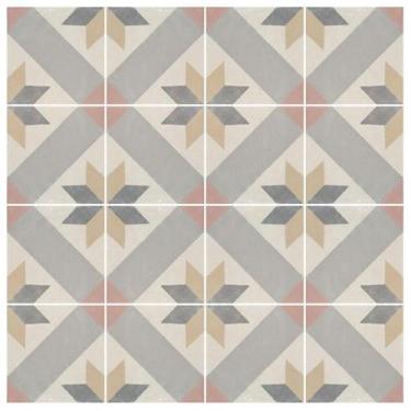 Imagem de Adesivo Piso Colacomigo Ladrilho Estrela Bege Antiderrapante