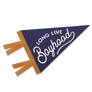 Imagem de Goroovr Decoração de berçário de bebê, placa de faixa de vida longa para meninos e crianças, bandeiras de decoração de quarto, penants de parede, azul marinho, decoração de pendurar na parede para