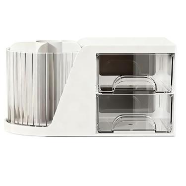 Imagem de Organizador de Mesa Porta Caneta Com 2 Gaveta e Giratorio(2)