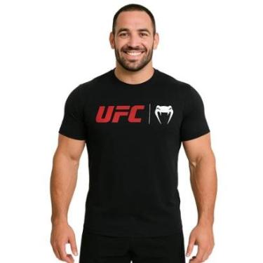 Imagem de Camiseta Esportiva Masculina Venum UFC Classic Preto e Vermelho Original Jiu Jitsu Treino Academia-Unissex