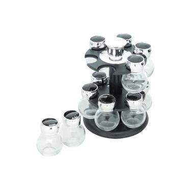 Imagem de Kit  Porta Temperos de Vidro com Suporte - 12Pçs